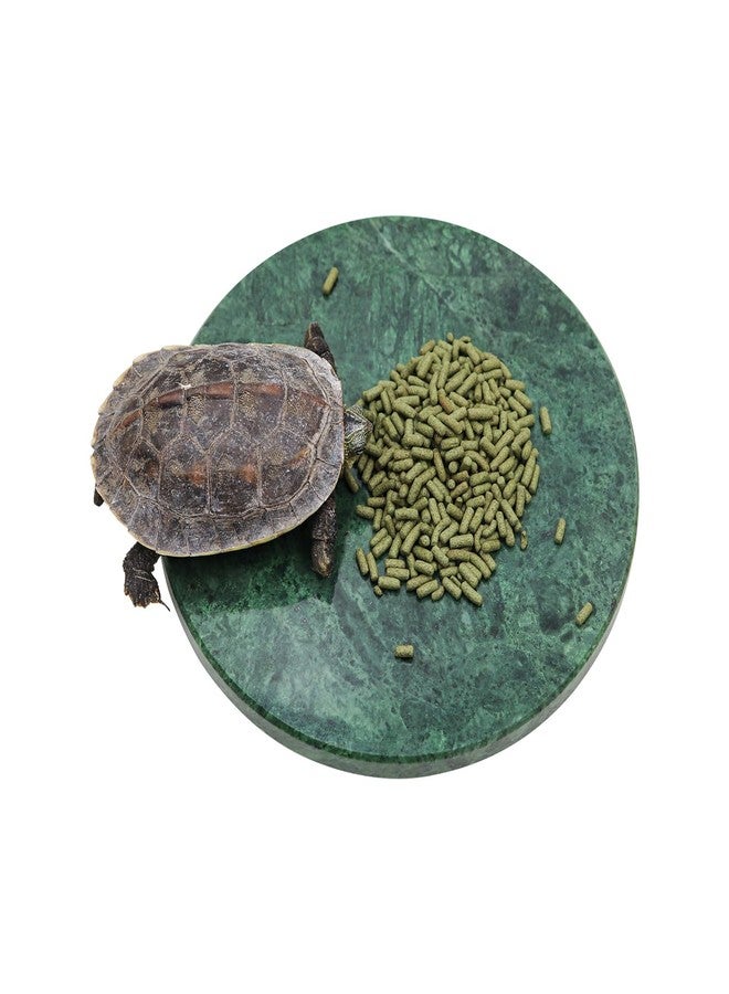 Oooct Reptile Basking Platform, 5.9 inch Natural Marble Tortoise Feeding Slate, Rock Food Bowl for Turtle Lizard Bearded Dragon Gecko Snake Hermit Crab, Tank Aquarium Terrarium Habitat Decor - Image 1